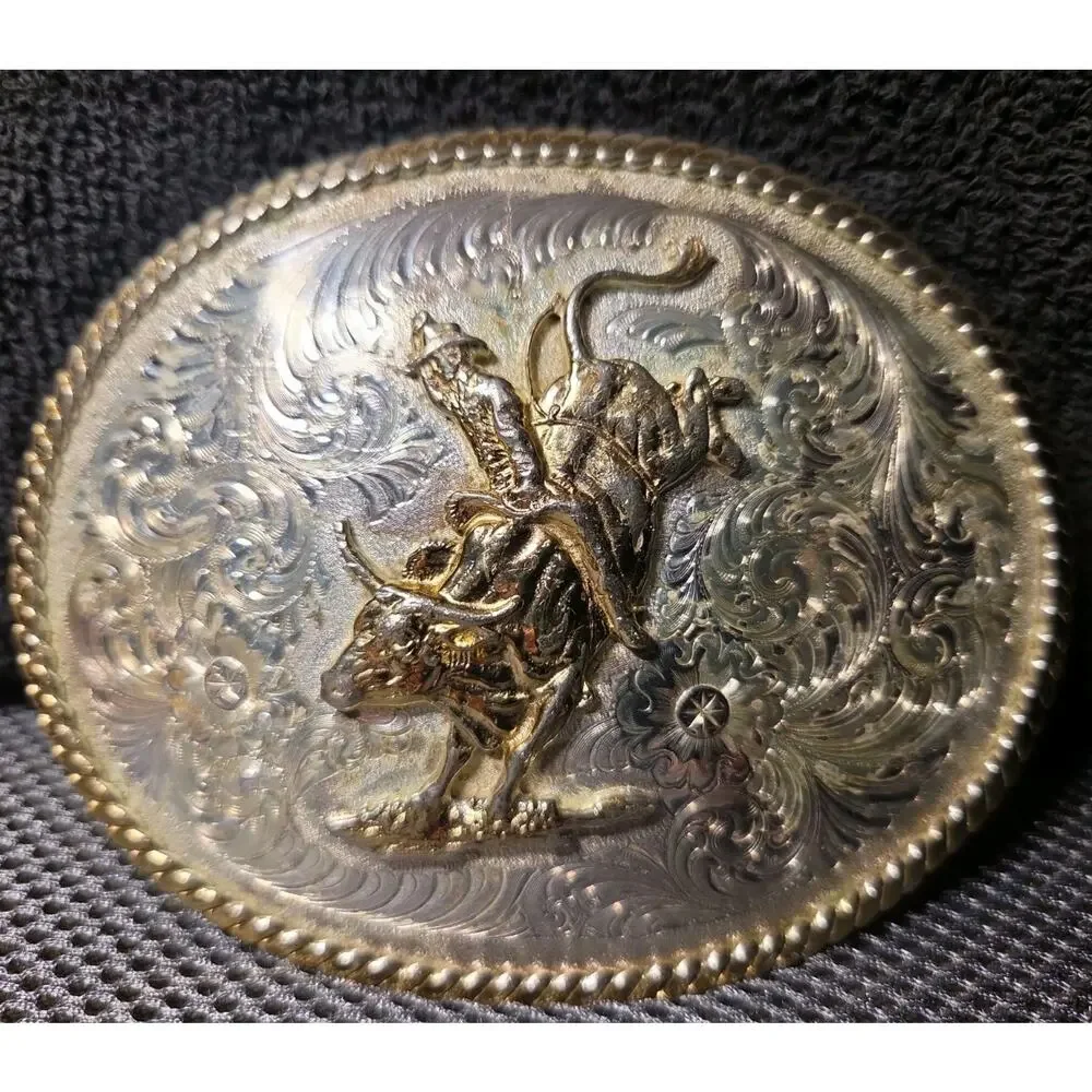montana silversmith buckle Vntg Bullrider
